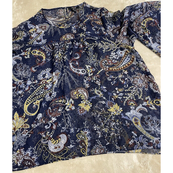 Style &Co Top Women’s Size 2X Boohoo Floral Paisley Boydell High-low Hem Blouse - Picture 6 of 11